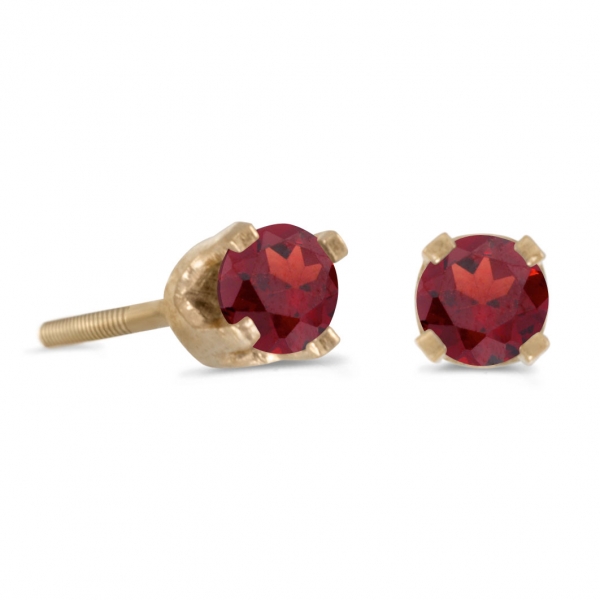 garnet earrings screw back