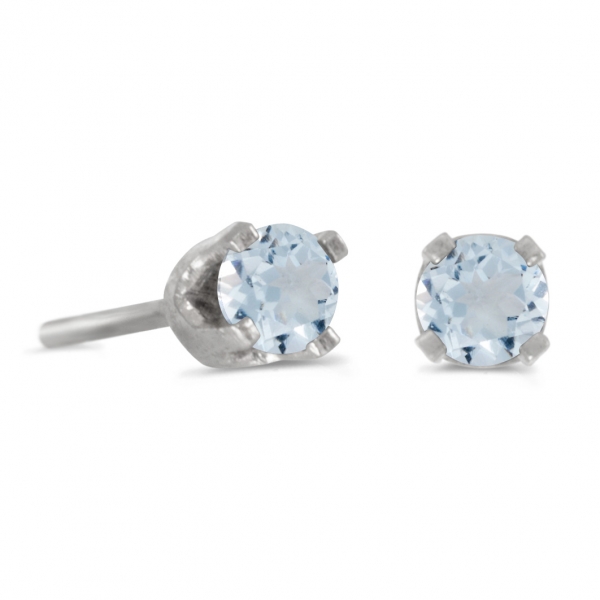 genuine aquamarine stud earrings