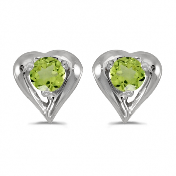 peridot heart earrings