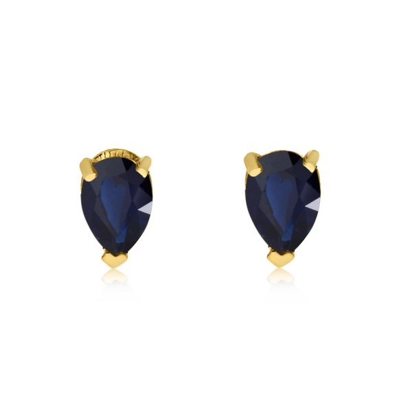 14k Yellow Gold Sapphire Pear-Shaped Earring Davidson Jewelers East Moline, IL