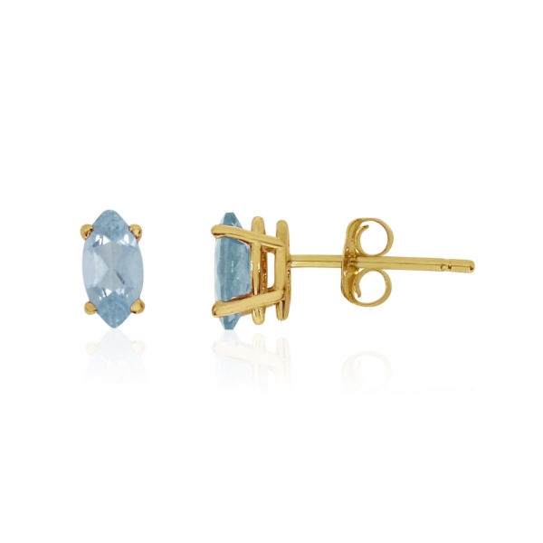 14k Yellow Gold Aquamarine Marquise Earrings Davidson Jewelers East Moline, IL