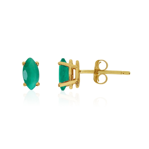 14k Yellow Gold Emerald Marquise Earrings Davidson Jewelers East Moline, IL