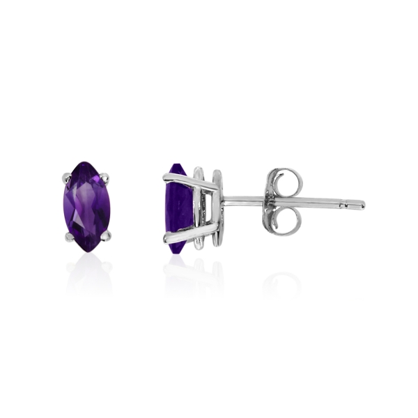 14k White Gold Amethyst Marquise Earrings Davidson Jewelers East Moline, IL