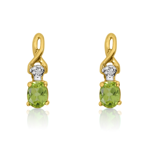 gold peridot earring