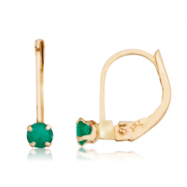 14k Petite Emerald Leverback Earrings Davidson Jewelers East Moline, IL