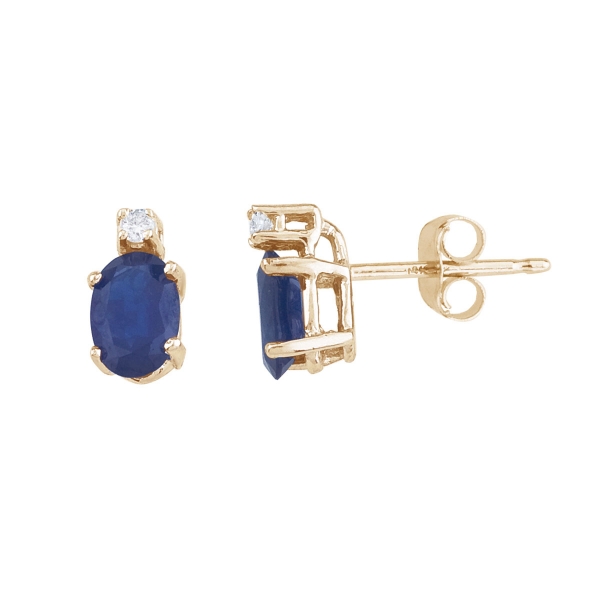 14k Yellow Gold Sapphire And Diamond Earrings Davidson Jewelers East Moline, IL