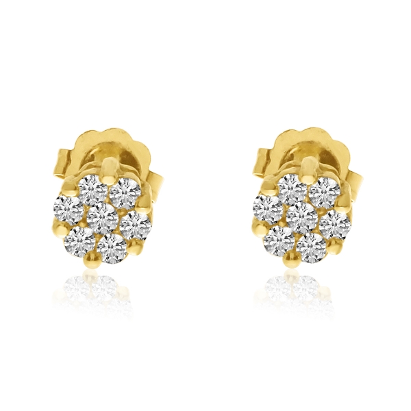 14k Yellow .25 Ct. Gold Clustaire Earrings Davidson Jewelers East Moline, IL