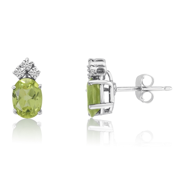 14k White Gold Oval Aquamarine Earrings With Diamonds 14k White Gold Oval Aquamarine Earrings With Diamonds
