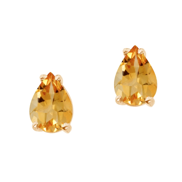 14k Yellow Gold Pear Shaped Citrine Earrings Davidson Jewelers East Moline, IL