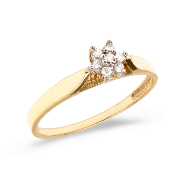 10K Yellow Gold Diamond Cluster Ring Davidson Jewelers East Moline, IL