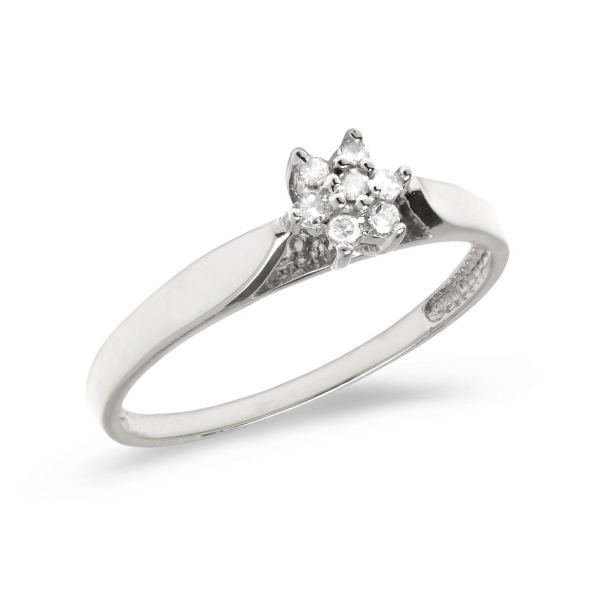 14K White Gold Diamond Cluster Ring Davidson Jewelers East Moline, IL