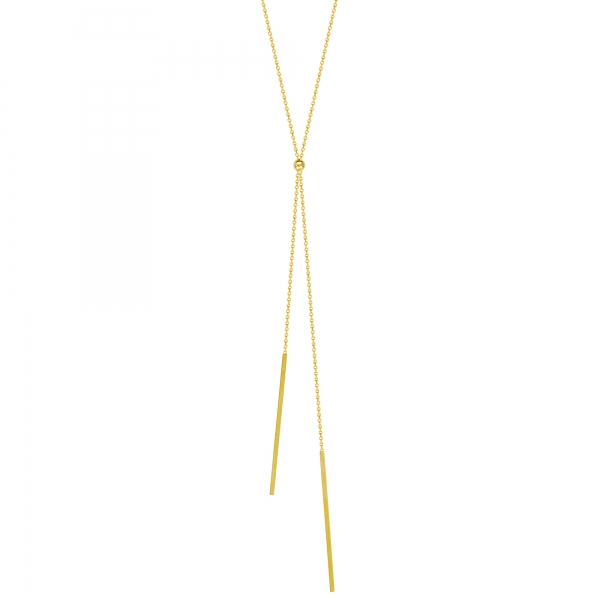 Gold and Gemstone Lariat Necklace