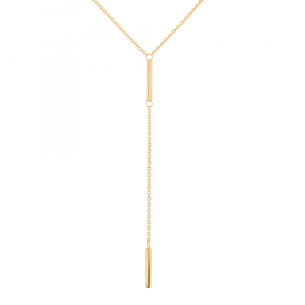 14k yellow gold bar necklace