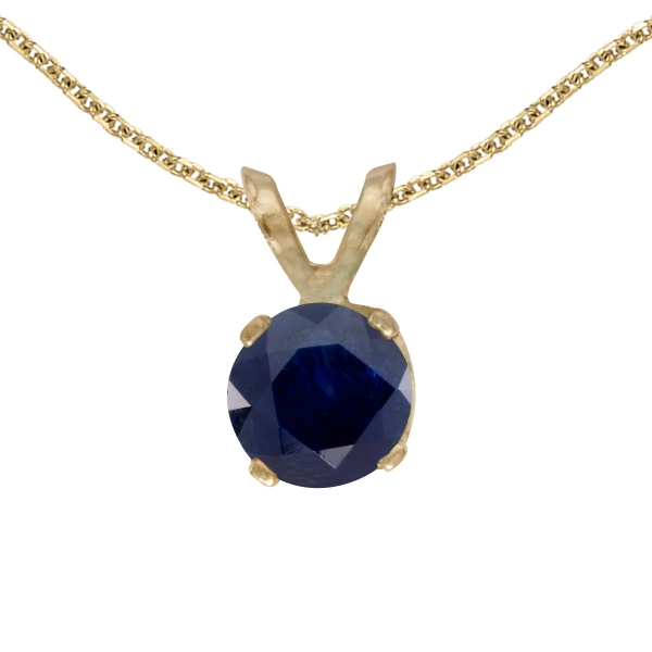 14k Yellow Gold Round Sapphire Pendant Davidson Jewelers East Moline, IL