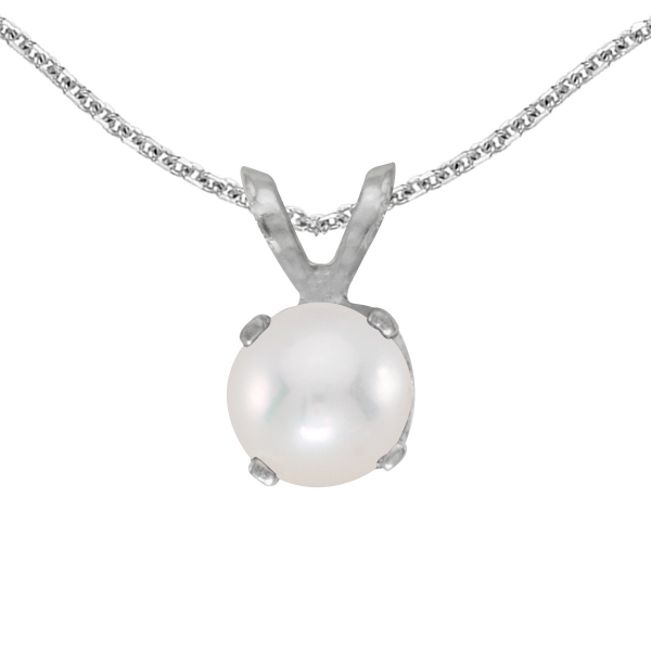 14k White Gold Freshwater Cultured Pearl Pendant Davidson Jewelers East Moline, IL