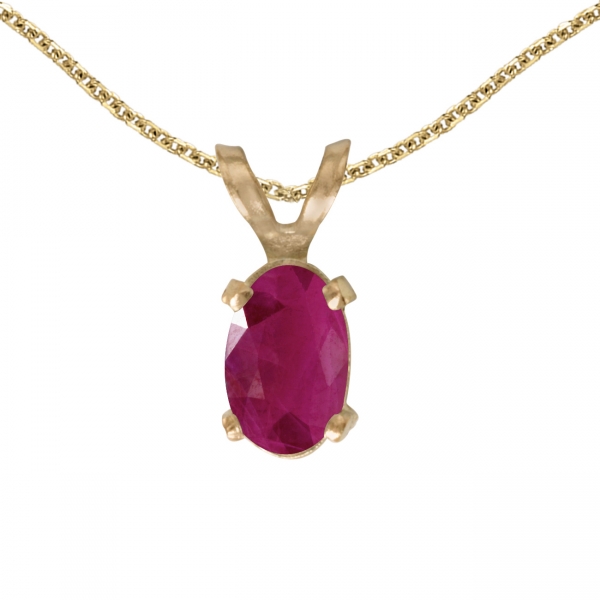 14k Yellow Gold Oval Ruby Pendant Davidson Jewelers East Moline, IL
