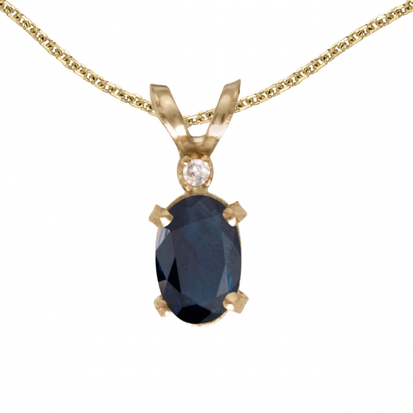 14k Yellow Gold Oval Sapphire And Diamond Filagree Pendant Davidson Jewelers East Moline, IL
