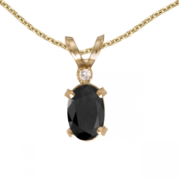 14k Yellow Gold Oval Onyx And Diamond Filagree Pendant Davidson Jewelers East Moline, IL
