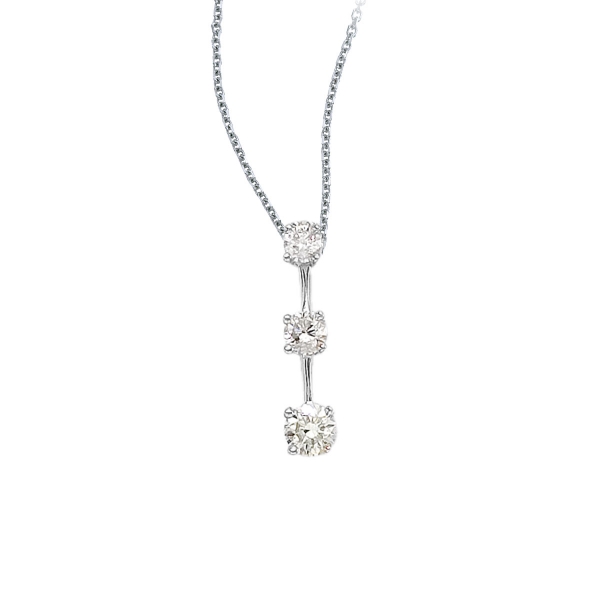 3 stone drop diamond necklace