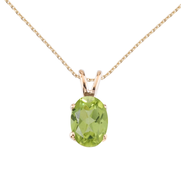 peridot pendant 14k yellow gold