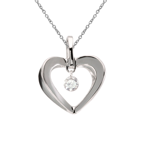 10k White Gold 10 Ct Dashing Diamonds Heart Pendant P8268aw Lake Oswego Jewelers Or - Diamond Heart Pendant In 10k White Gold