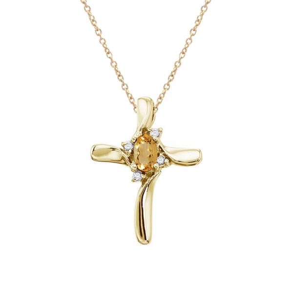 citrine cross necklace