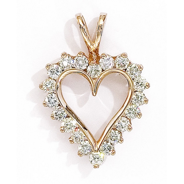 gold diamond heart shaped necklace