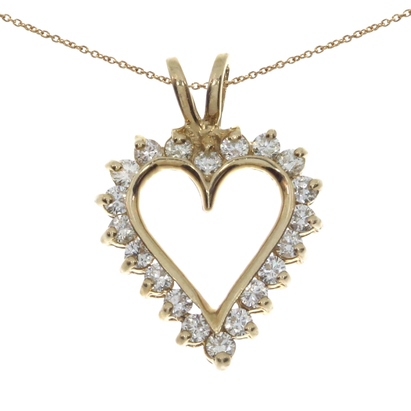 Color Merchants 14k Yellow Gold Diamond Heart Pendant Rm556p John Herold Jewelers Randolph Nj - Diamond Heart Pendant Yellow Gold