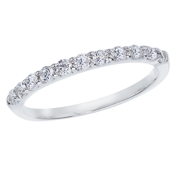 diamond band 14k white gold