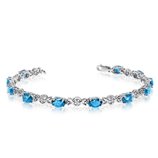 blue topaz bracelet white gold