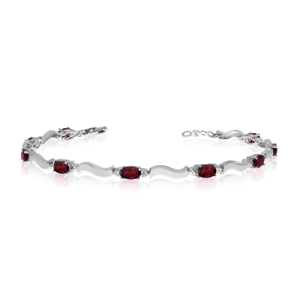 garnet and diamond bracelet white gold