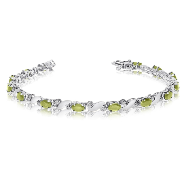 peridot and diamond tennis bracelet