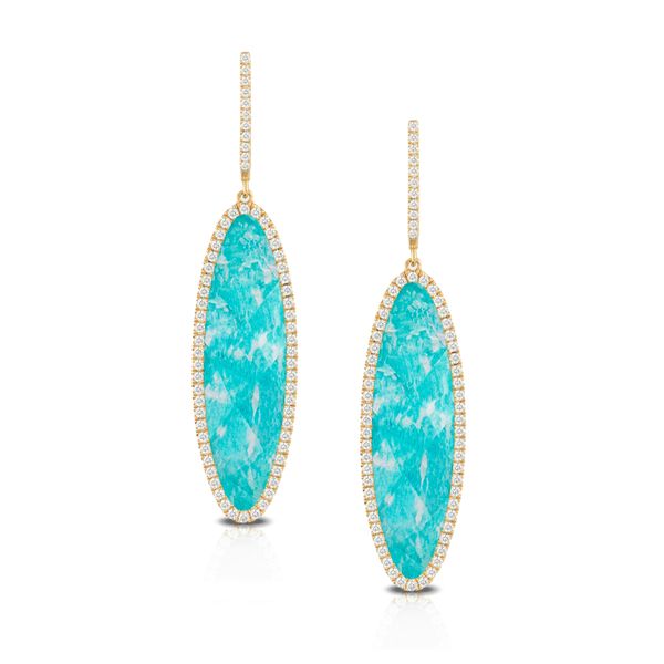 18K Yellow Gold Amazonite Earrings Saxons Fine Jewelers Bend, OR