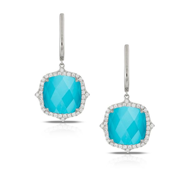 18K White Gold Turquoise Earrings Saxons Fine Jewelers Bend, OR