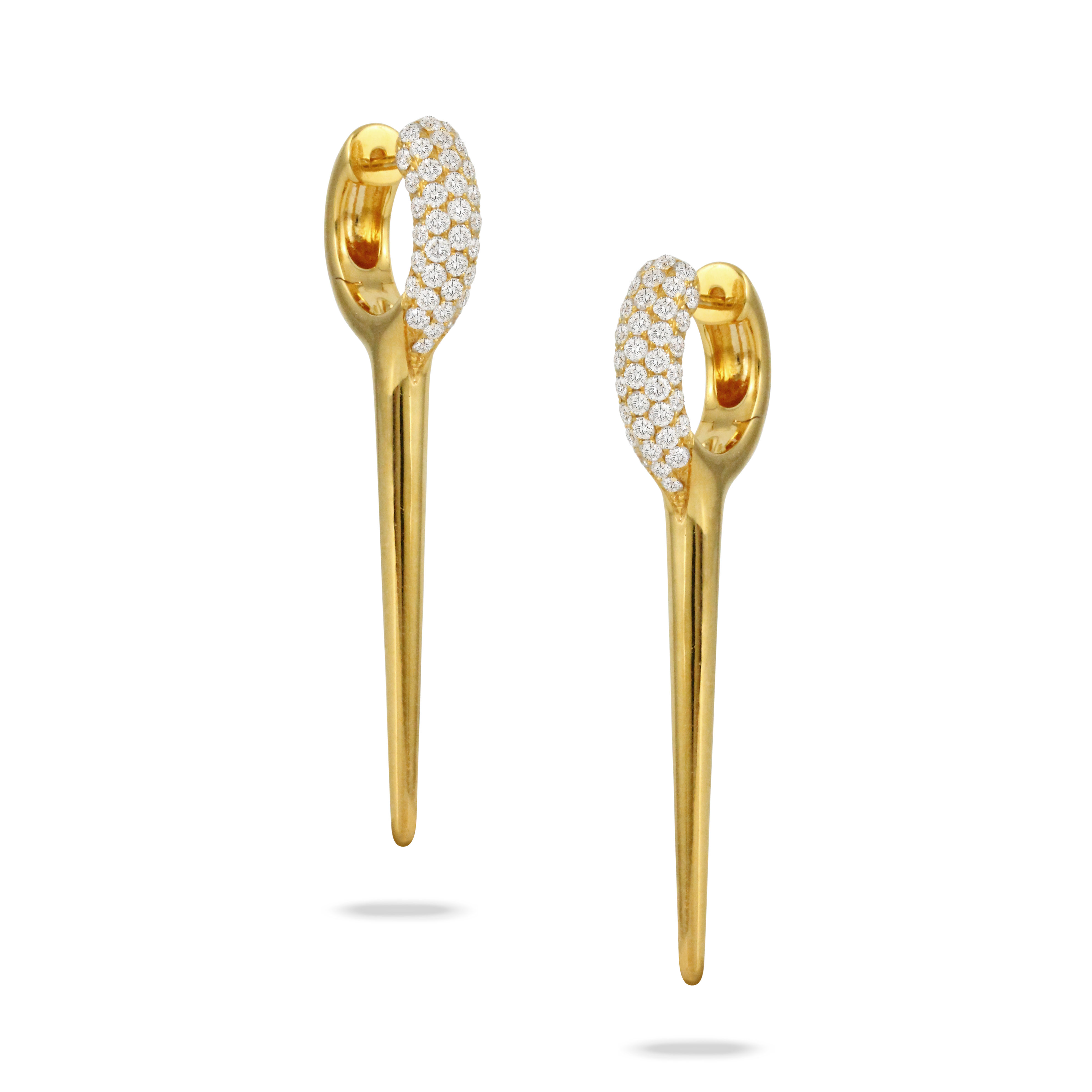 18K Yellow Gold Diamond Earrings John Herold Jewelers Randolph, NJ
