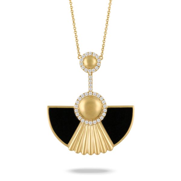 18K Yellow Gold Onyx Necklace John Herold Jewelers Randolph, NJ