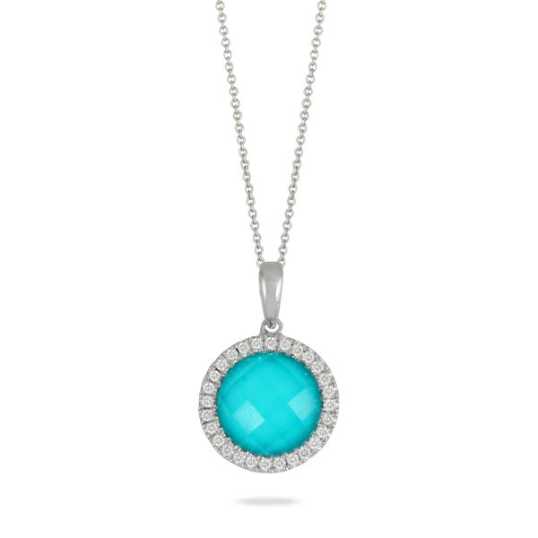 18K White Gold Turquoise Pendant Saxons Fine Jewelers Bend, OR
