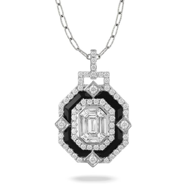 18K White Gold Onyx Pendant Saxons Fine Jewelers Bend, OR