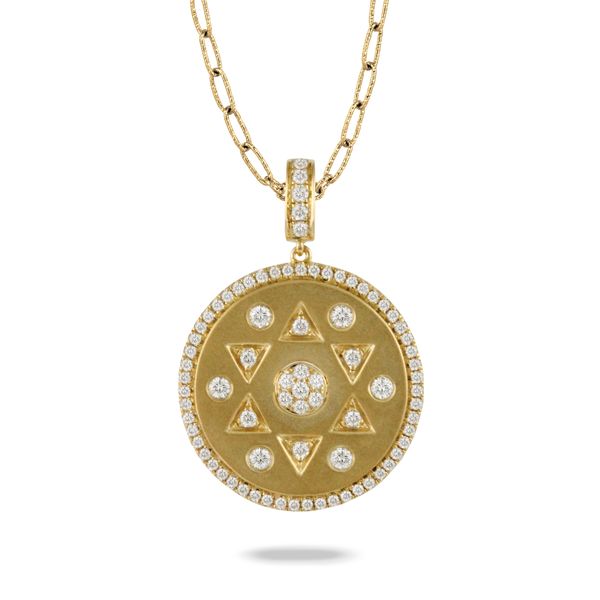 18K Yellow Gold Diamond Pendant Venus Jewelers Somerset, NJ