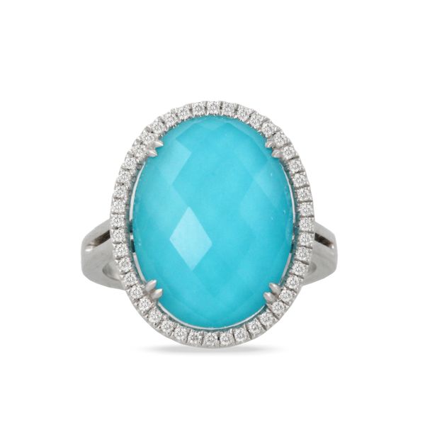 18K White Gold Turquoise Fashion Ring Saxons Fine Jewelers Bend, OR