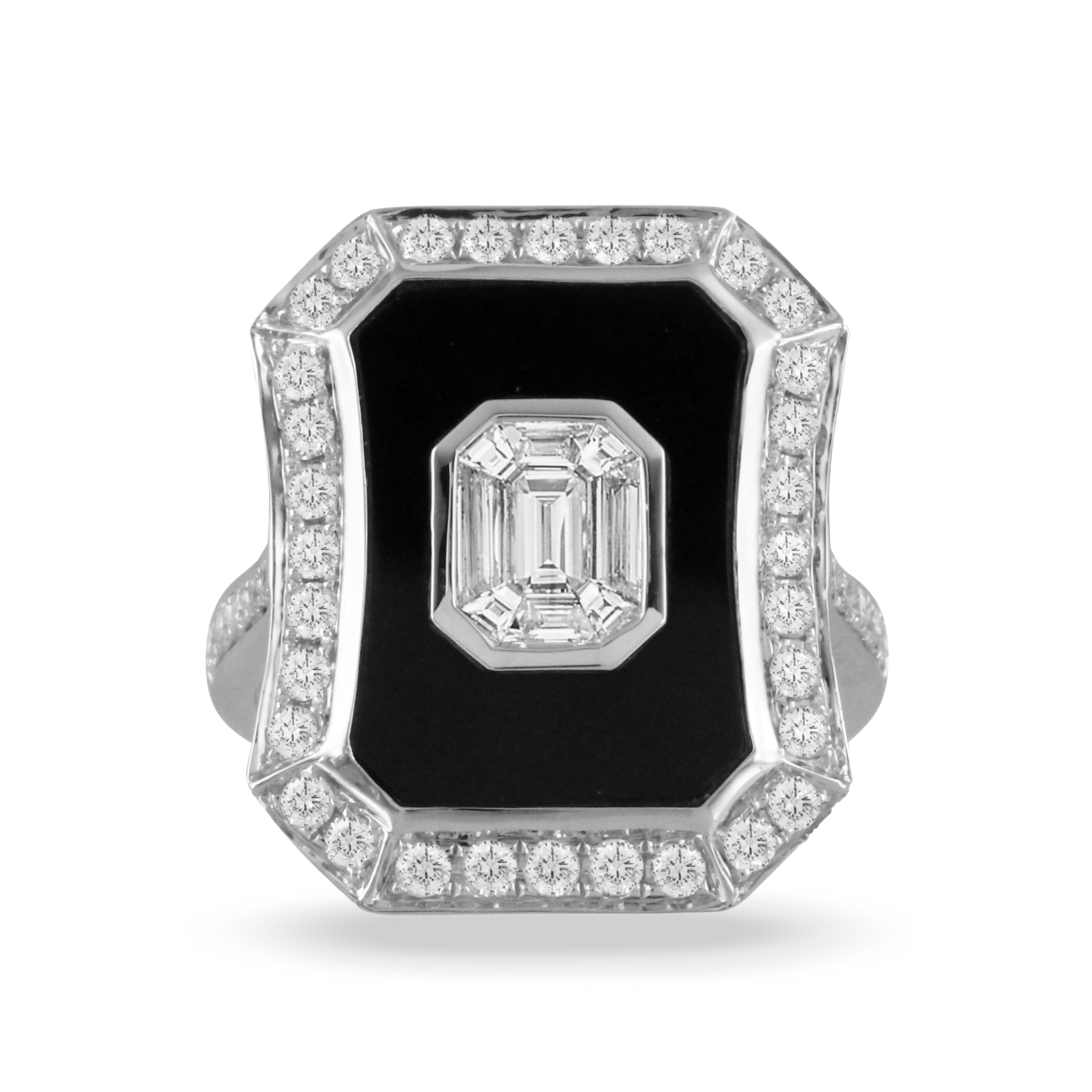 18K White Gold Onyx Fashion Ring Rasmussen Diamonds Mount Pleasant, WI