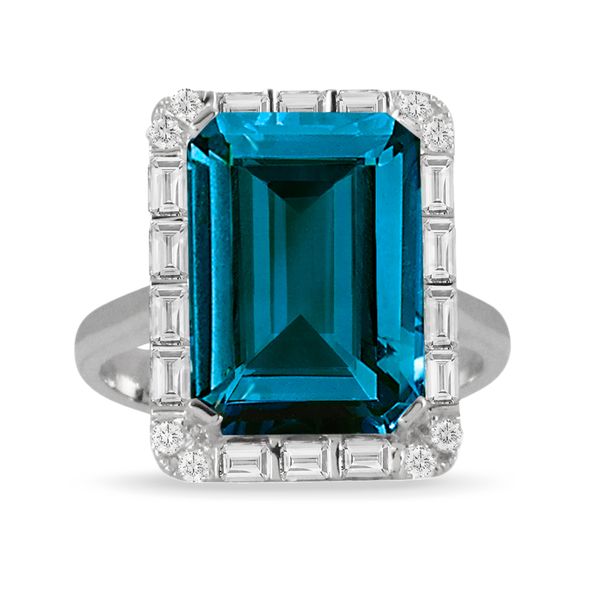 18K White Gold London Blue Topaz Fashion Ring Saxons Fine Jewelers Bend, OR
