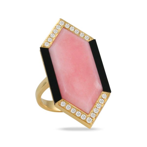 18K Yellow Gold Pink Opal Fashion Ring Rasmussen Diamonds Mount Pleasant, WI