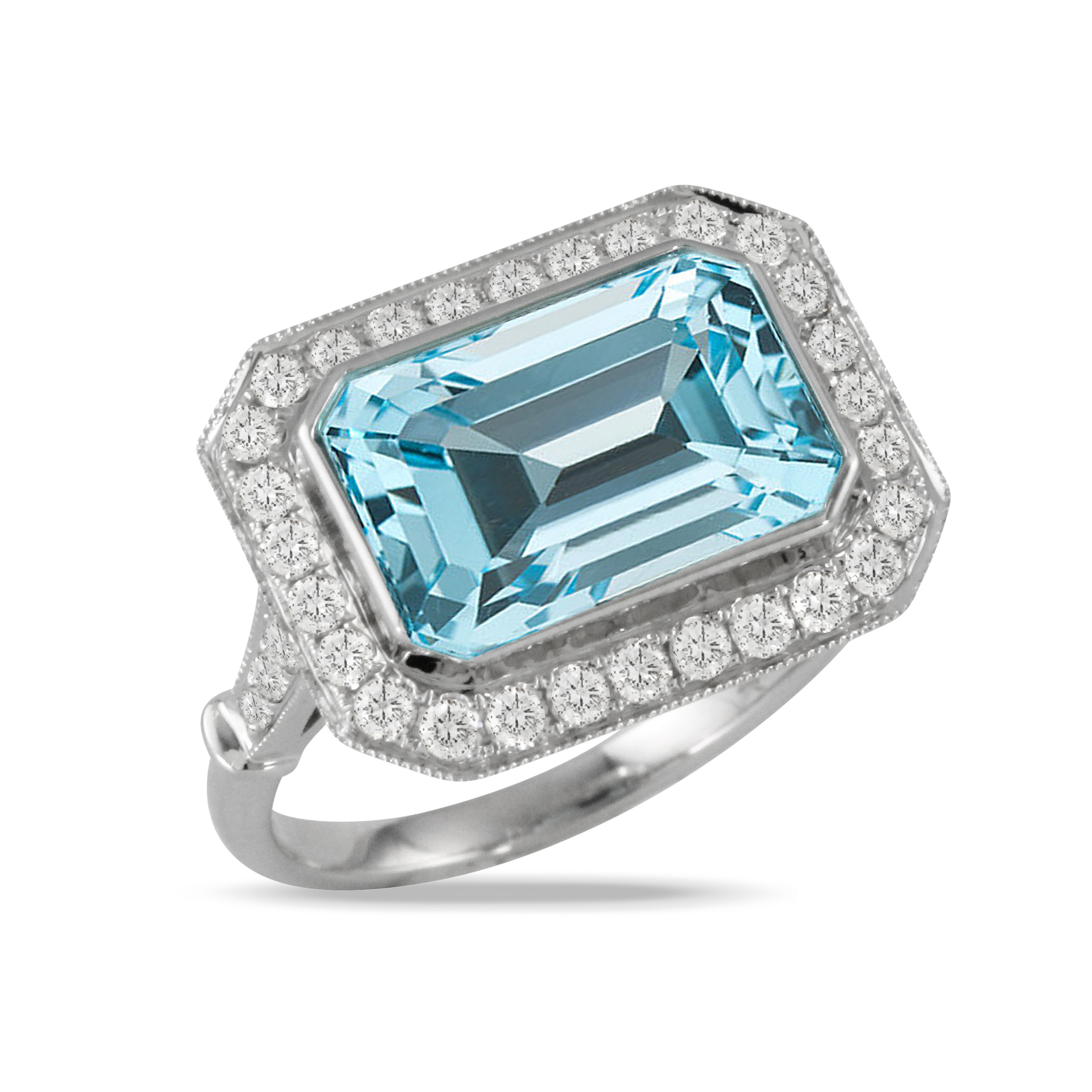 18K White Gold Blue Topaz Fashion Ring Saxons Fine Jewelers Bend, OR