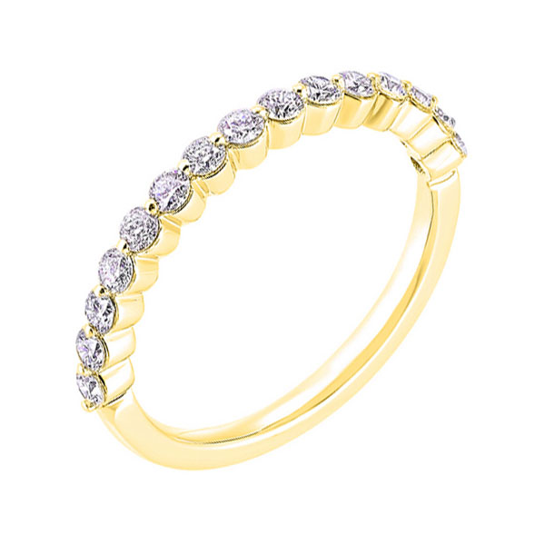 14KT Yellow Gold & Diamond Classic Book Single Prong Band Ring  - 1/4 ctw Biondi Diamond Jewelers Aurora, CO