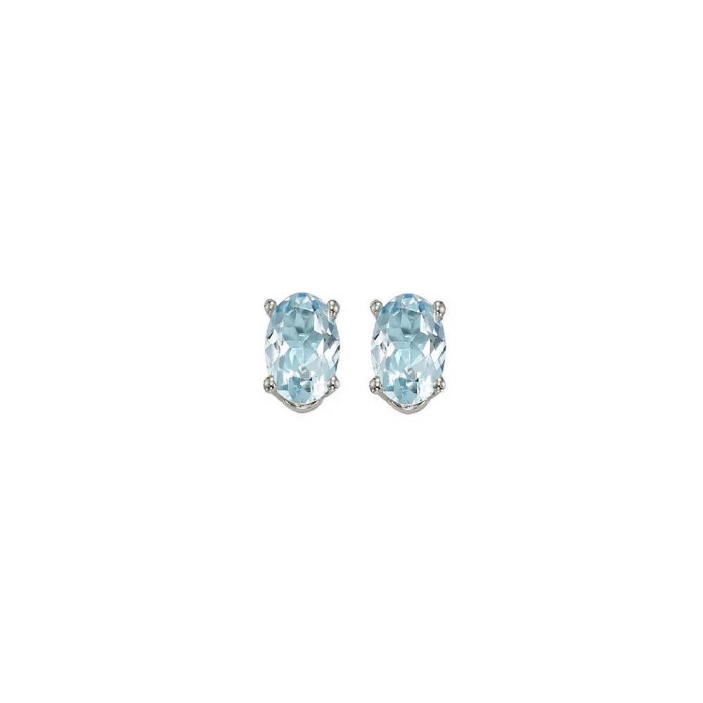 14KT White Gold Classic Book Color Stud Earrings Enchanted Jewelry Plainfield, CT