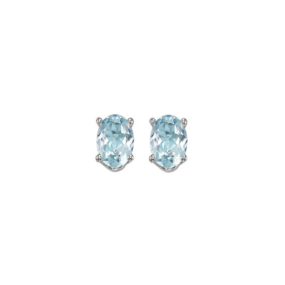 14KT White Gold Classic Book Color Stud Earrings Malak Jewelers Charlotte, NC