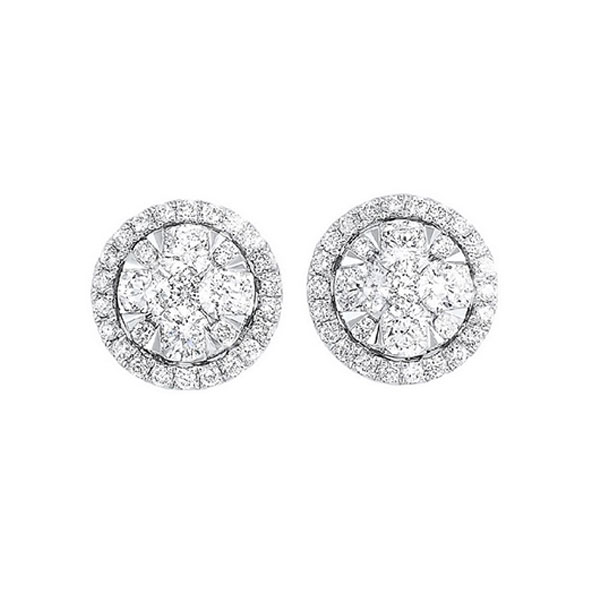 14KT White Gold & Diamond Classic Book Starbright Fashion Earrings  - 1/2 ctw Malak Jewelers Charlotte, NC