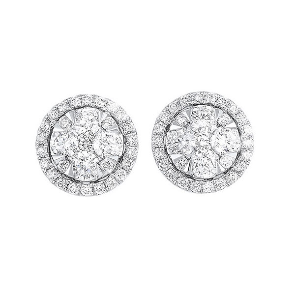14KT White Gold & Diamond Classic Book Starbright Fashion Earrings  - 1 ctw Malak Jewelers Charlotte, NC