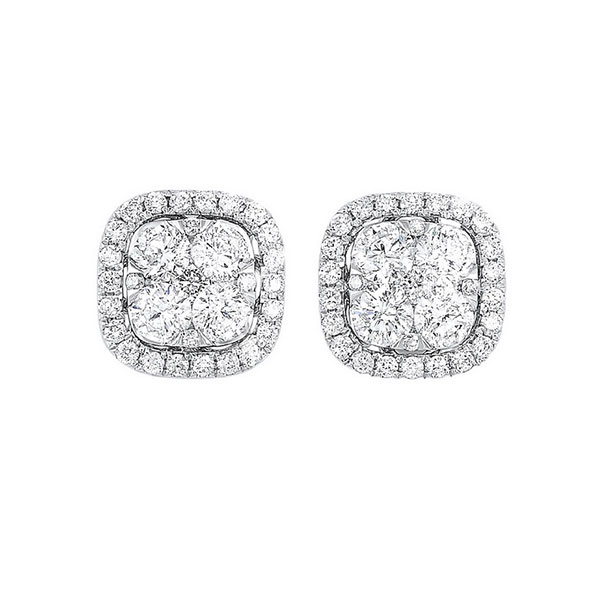 14KT White Gold & Diamond Classic Book Starbright Fashion Earrings  - 3/4 ctw Malak Jewelers Charlotte, NC